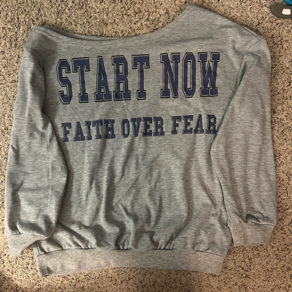 Gray Sweatshirt with Motivational Print